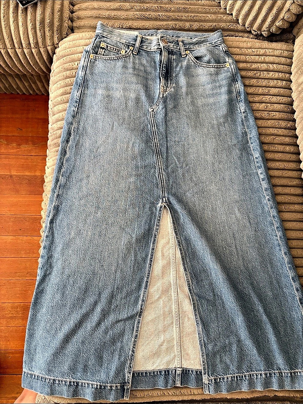 Gap Icon Maxi Skirt Denim Midi Blue Waist 27